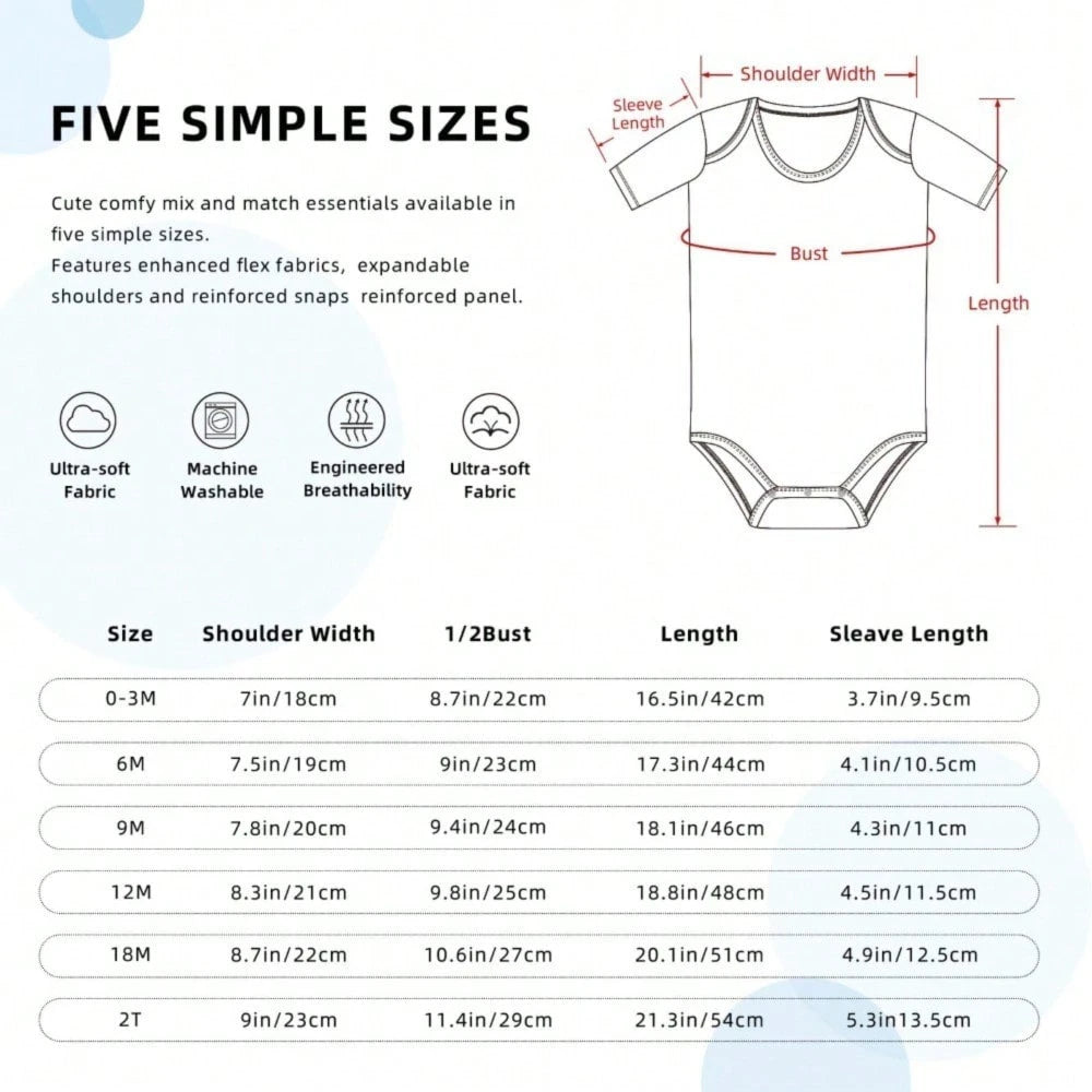 Baby Boy Clothes White Short Sleeve Bodysuit Love Strawberry Print Valentine's Day Cute Design Newborn Outfit Soft Cotton Fit
