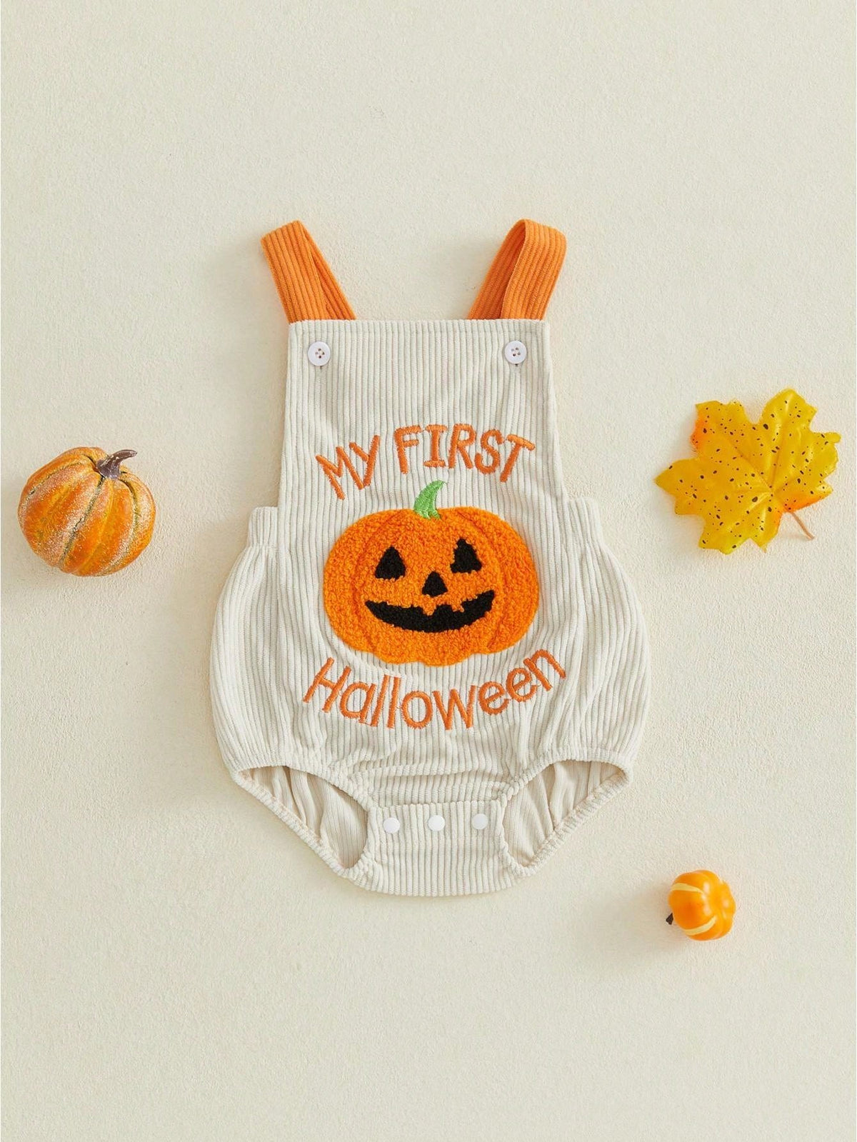 Baby Boy Girl Halloween Romper Embroidered Sleeveless Overall Bodysuit