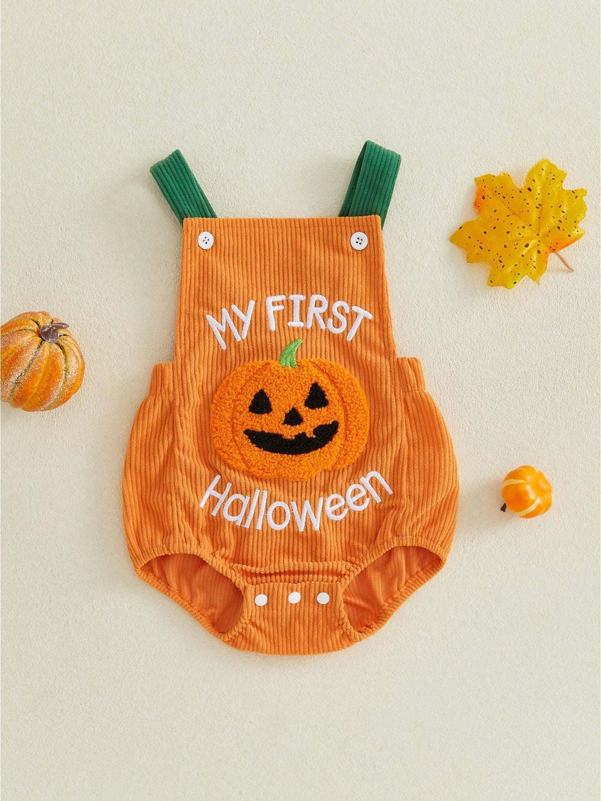 Baby Boy Girl Halloween Romper Embroidered Sleeveless Overall Bodysuit