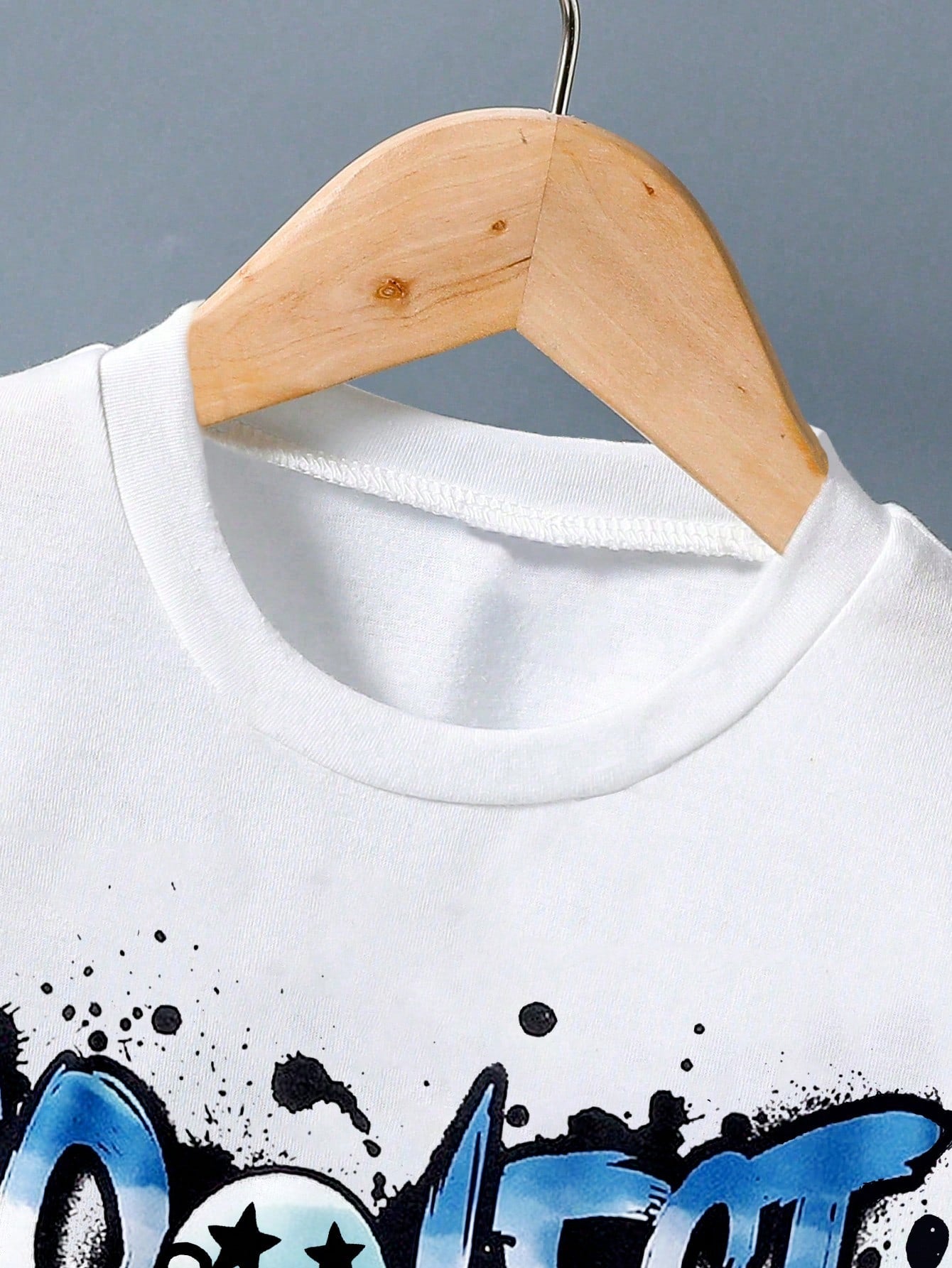 Baby Boy Letter Print Round Neck Short Sleeve T-Shirt And Shorts Casual Daily Outfit