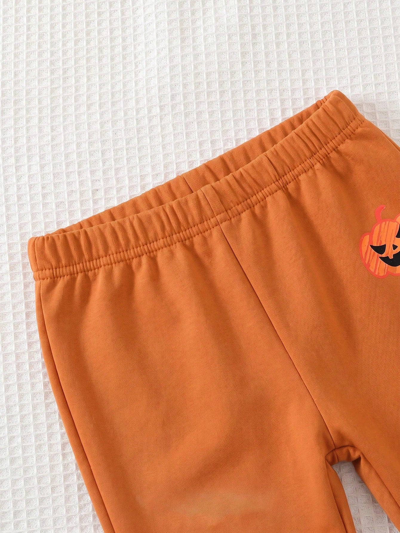 Baby Boy Round Neck Casual Comfortable Set Long Sleeves Sweatshirt Orange Pants Halloween Cute Comfort Soft Comfy Holiday Warm Winter Autumn
