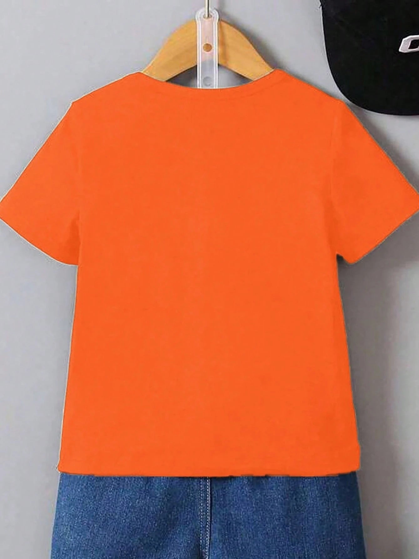 Baby Boys' Casual Comfortable Fashion Minimalist Letter Slogan Print Round Neck Fitted Knit T-Shirt, Spring/Summer