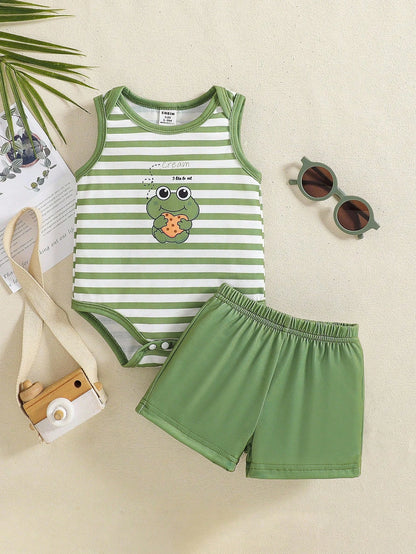 Baby Boys' Cute Stripe 2 Pieces Set, Spring/Summer