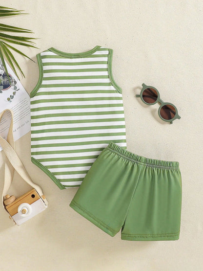 Baby Boys' Cute Stripe 2 Pieces Set, Spring/Summer