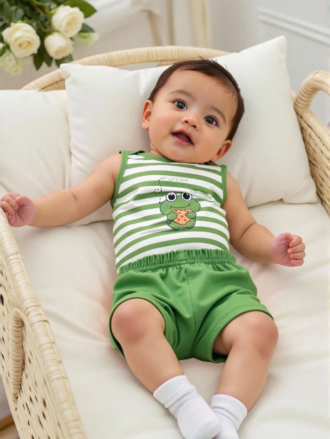 Baby Boys' Cute Stripe 2 Pieces Set, Spring/Summer
