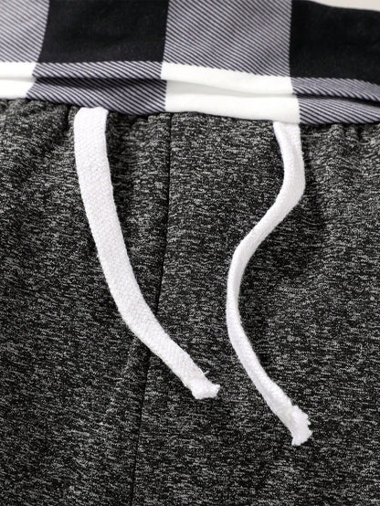 Baby Boys Plaid Print Hoodie & Sweatpants