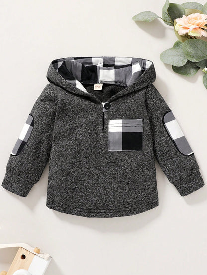 Baby Boys Plaid Print Hoodie & Sweatpants