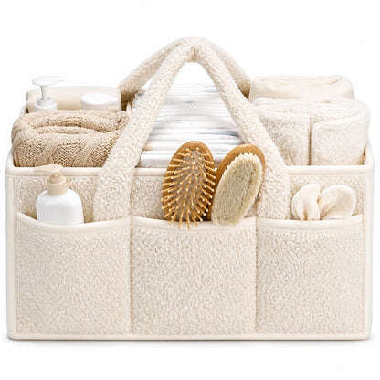 Baby Diaper Caddy Organizer With Handle, Boy & Girl Shower Gift Basket, Portable Diaper Storage Basket Bin For Wipes, Newborn Baby Must Haves