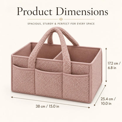 Baby Diaper Caddy Organizer With Handle, Boy & Girl Shower Gift Basket, Portable Diaper Storage Basket Bin For Wipes, Newborn Baby Must Haves