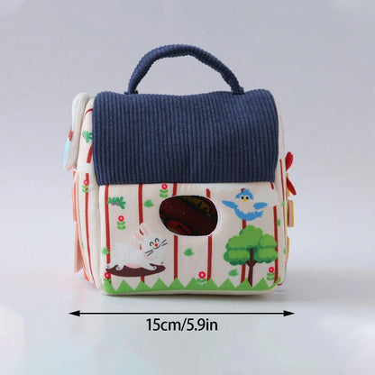 Baby Early Education Cloth Book, Enhances Baby's Cognitive Ability, Colorful Cloth Book- Engaging Visual And Auditory Training With Cartoon Animal Tails, Soft Polyester, Children's Learning Toy, Dura