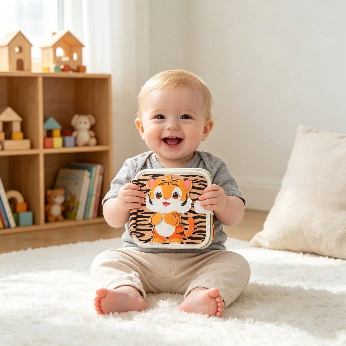Baby Early Education Tiger Cloth Book Toy, Color Identification, Shape Recognition, Parent-Child Interactive Toy, Perfect Gift For Baby
