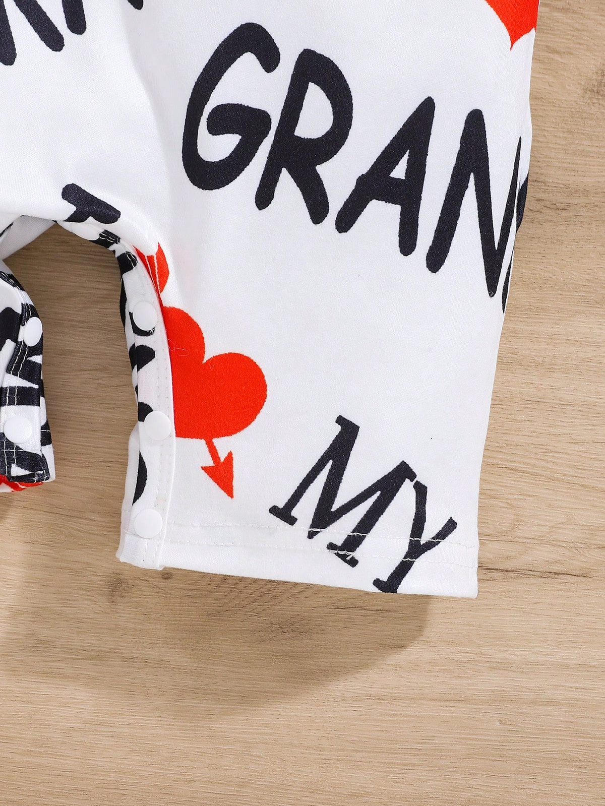 Baby Girl Cute Casual Letter And Heart Printed Short Sleeve Romper With Round Neckline, Comfortable For Daily Wear In Summer (Can Be Worn Outside)