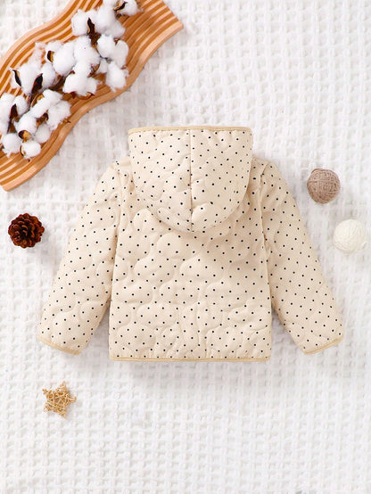 Baby Girls' Adorable Polka Dot Print Long Sleeve Jacket