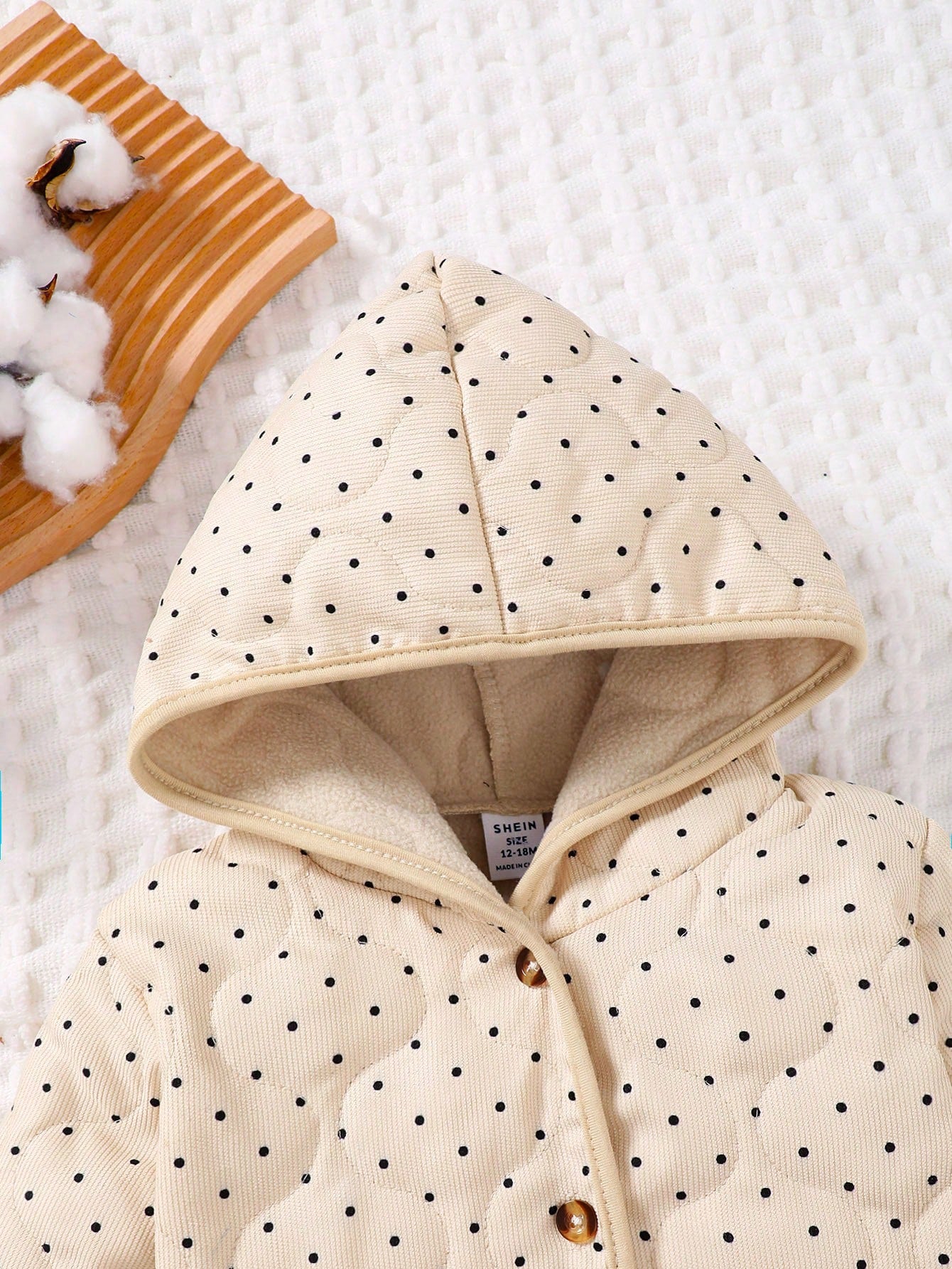 Baby Girls' Adorable Polka Dot Print Long Sleeve Jacket
