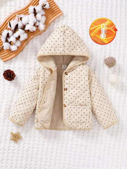 Baby Girls' Adorable Polka Dot Print Long Sleeve Jacket
