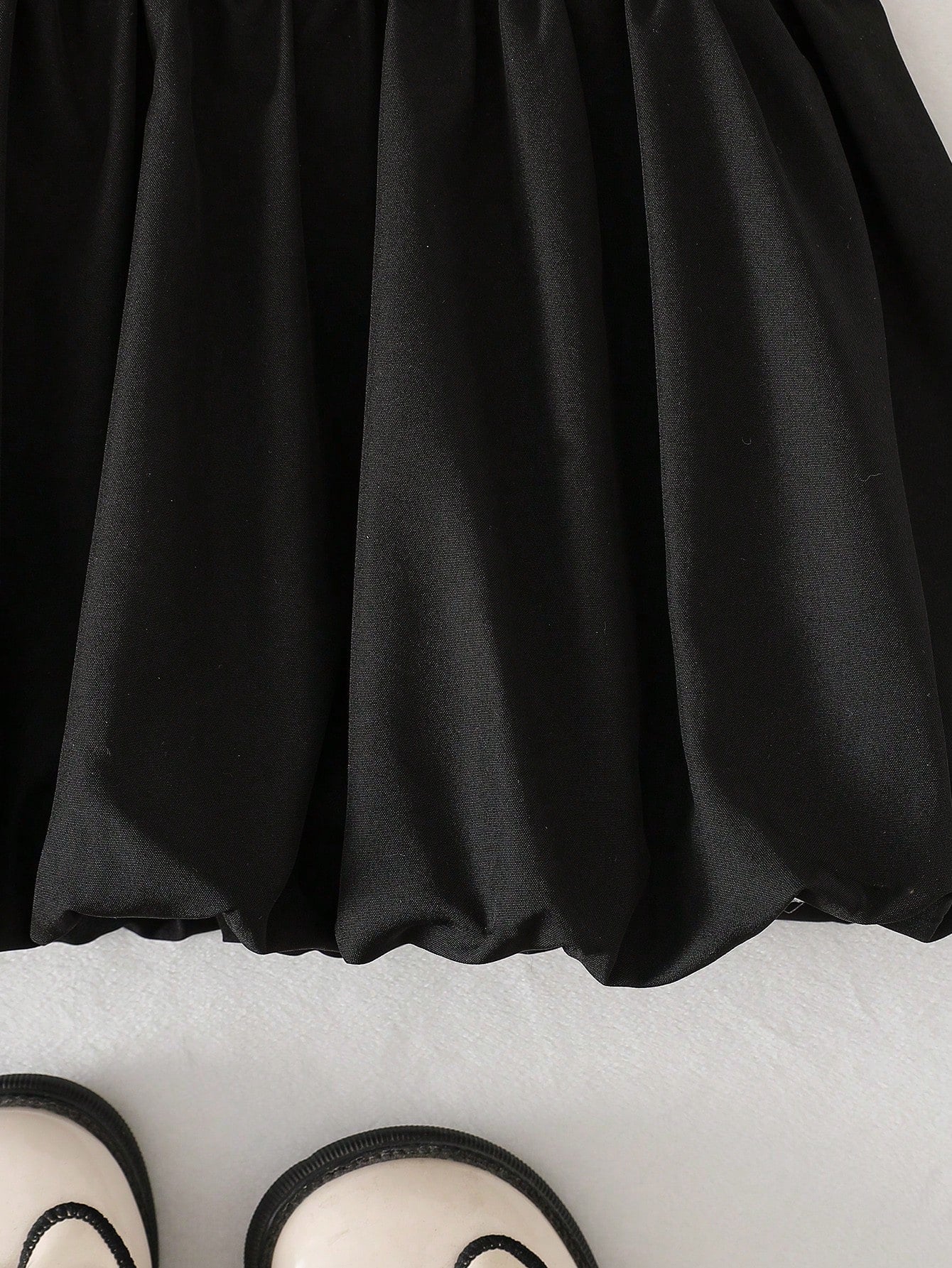 Baby Girls' Sleeveless Bow Baby Girl Clothing Black Ribbed Baby Dress Sweet Puffy Princess Dress