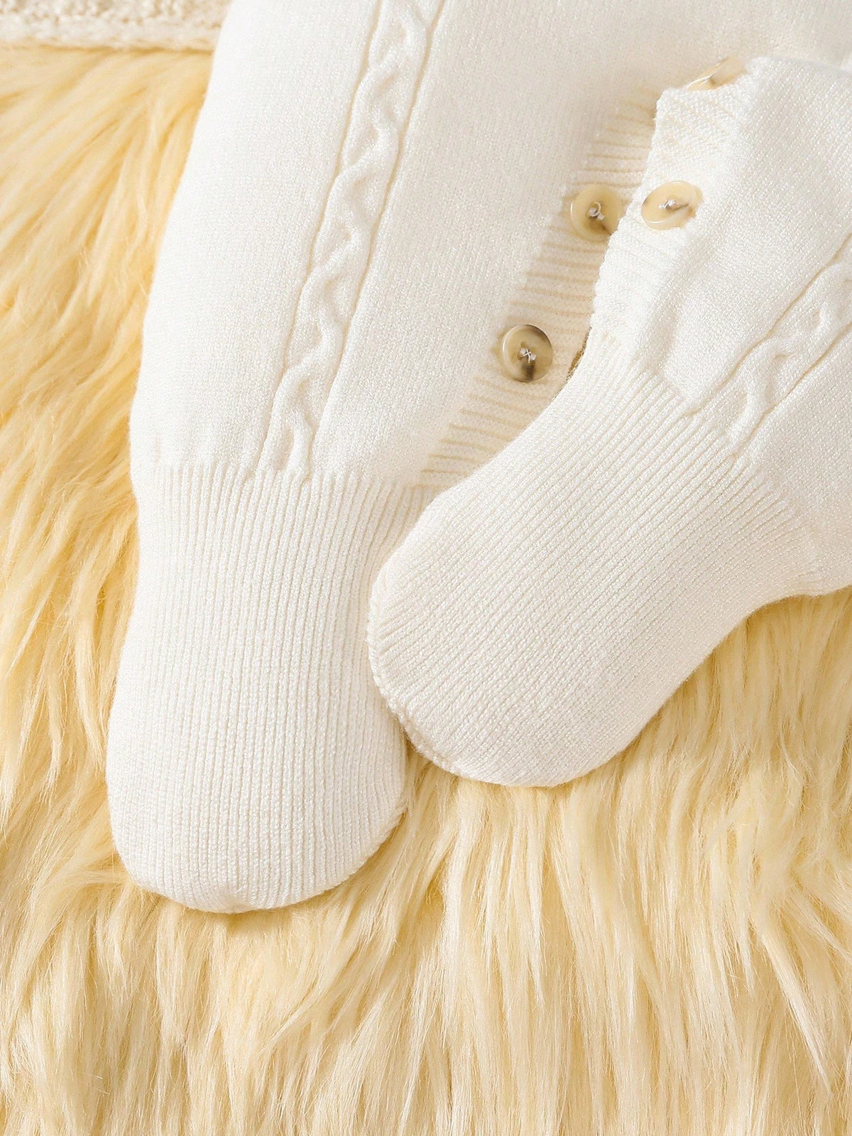 Baby Girls' Sweater,Knitted Turtleneck Long Sleeve Jumpsuit With Footed,Handmade Bow,Light Pink,Autumn,Cute,Comfortable For Winter Elegant Daily Wear