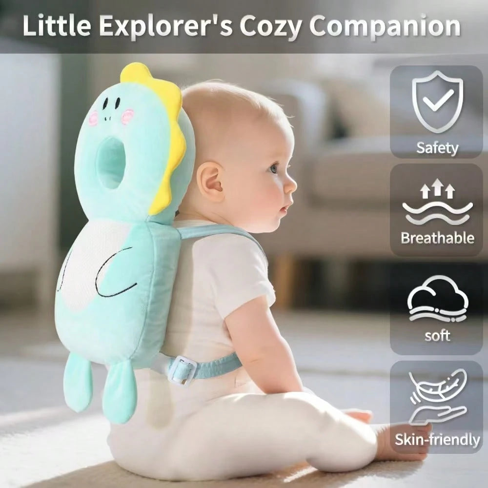 Baby Head Protector Backpack,Lightweight And Breathable, Baby Walking Harness,Crawling Baby Essentials (Duck)
