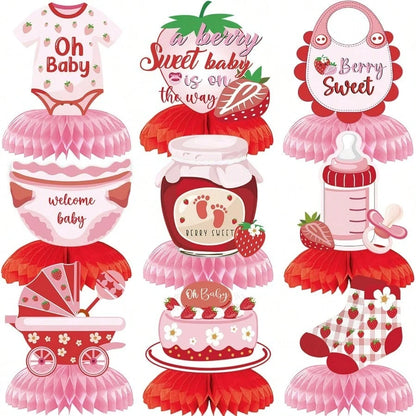 Baby Shower Decorations Berry Sweet Honeycomb Centerpieces 9 Pieces Pink Berry Sweet Baby Shower Decorations Plies For Girls Gender Announcement