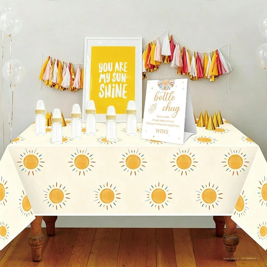 Baby Shower Gender Reveal Party Bottle Game Set, Includes Boho Vintage Sunshine Style Baby Shower Decorations, Game Signs And Bottles, Suitable For Baby Christening Party Gifts, Gender Reveal Celebrat