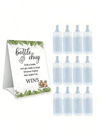 Baby Shower Gender Reveal Party Bottle Game Set, Includes Boho Vintage Sunshine Style Baby Shower Decorations, Game Signs And Bottles, Suitable For Baby Christening Party Gifts, Gender Reveal Celebrat