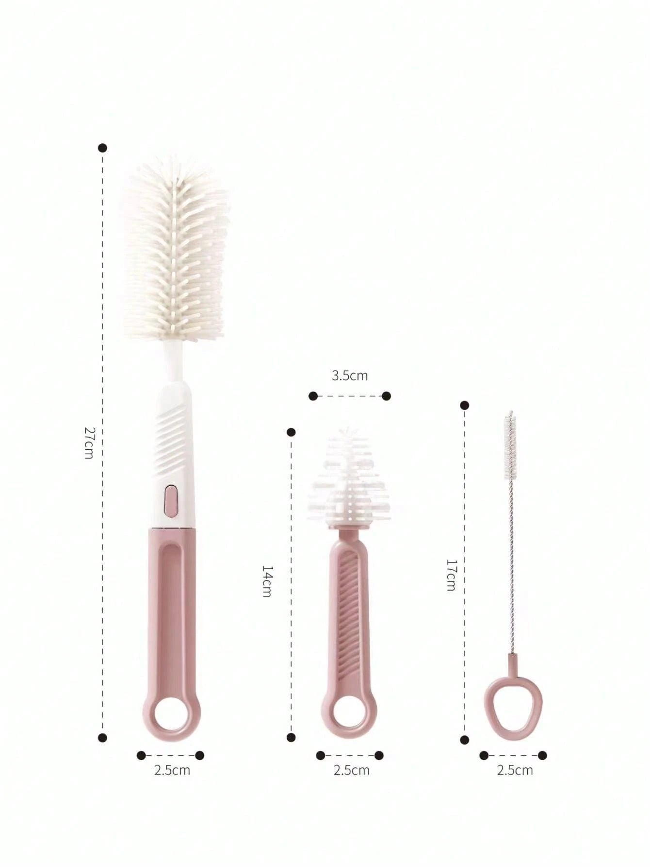 Baby Silicone Bottle Brush Set, Nipple & Straw Cleaning Kit, Bottle Nipple Brush, Cup Brush Accessories
