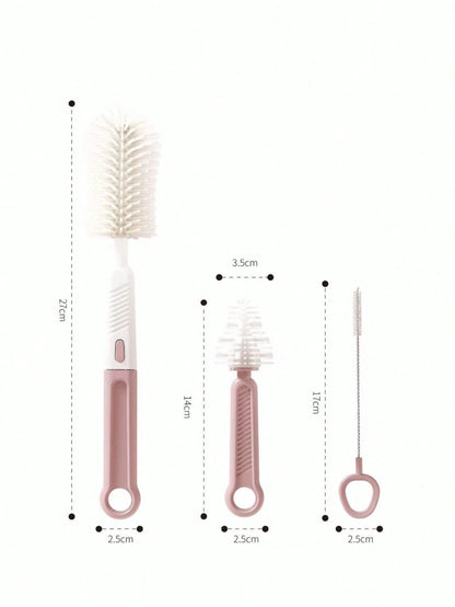 Baby Silicone Bottle Brush Set, Nipple & Straw Cleaning Kit, Bottle Nipple Brush, Cup Brush Accessories