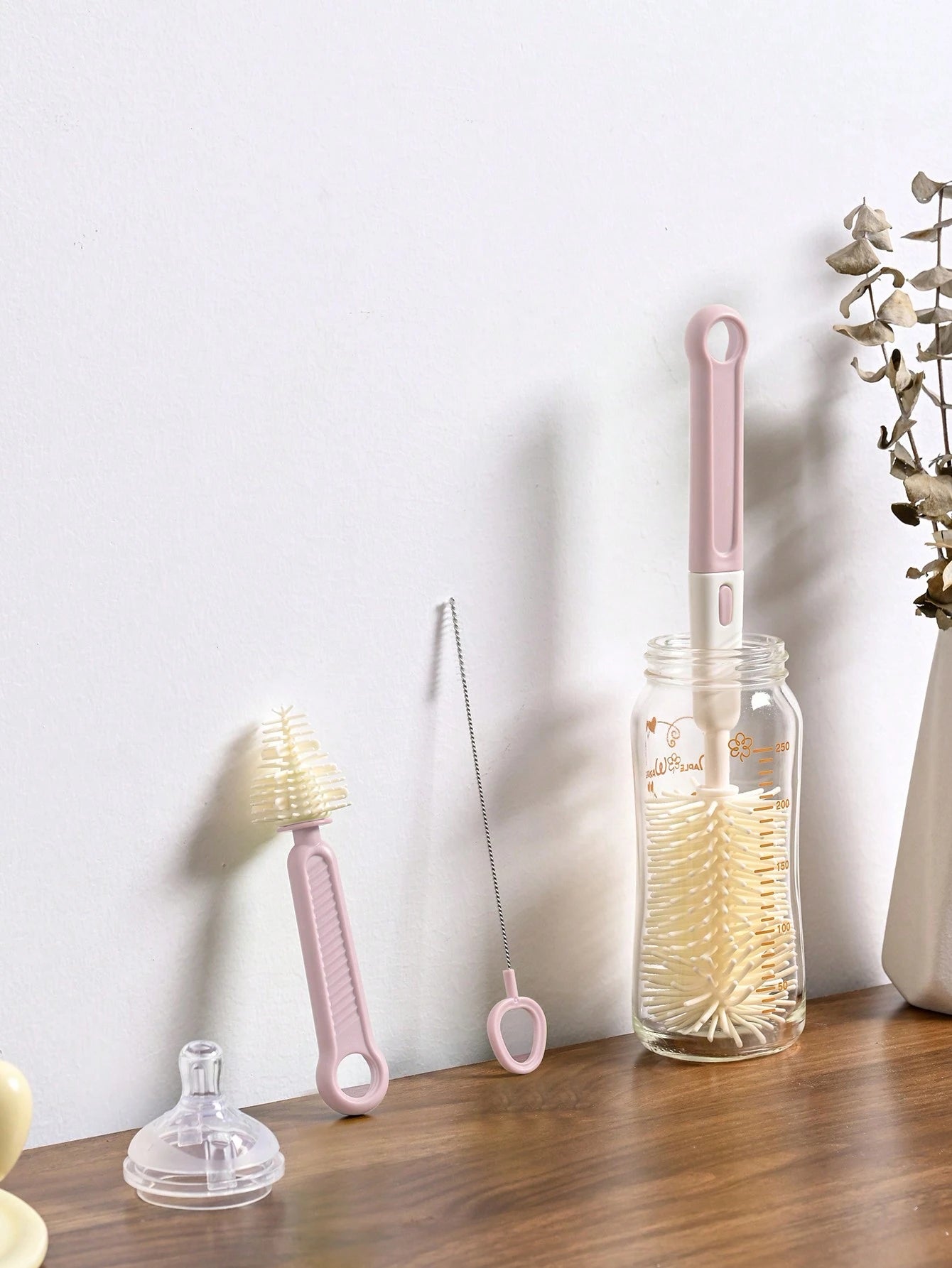 Baby Silicone Bottle Brush Set, Nipple & Straw Cleaning Kit, Bottle Nipple Brush, Cup Brush Accessories