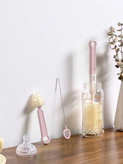 Baby Silicone Bottle Brush Set, Nipple & Straw Cleaning Kit, Bottle Nipple Brush, Cup Brush Accessories