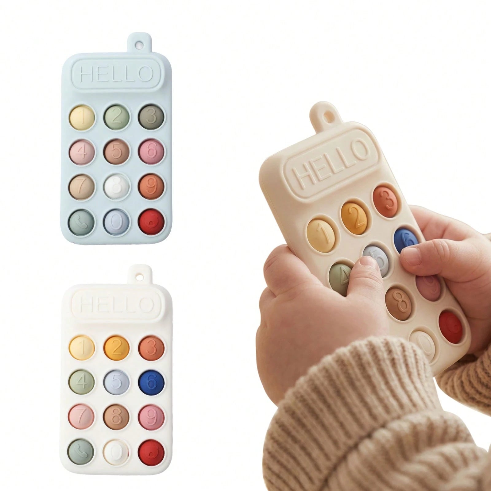 Baby Silicone Phone Teether, Dopamine Colorful Series, Multiple Colors To Attract Baby's Attention, Chewable, Relieve Teething Discomfort, Multi-Functional Press And Stress Relief Toy