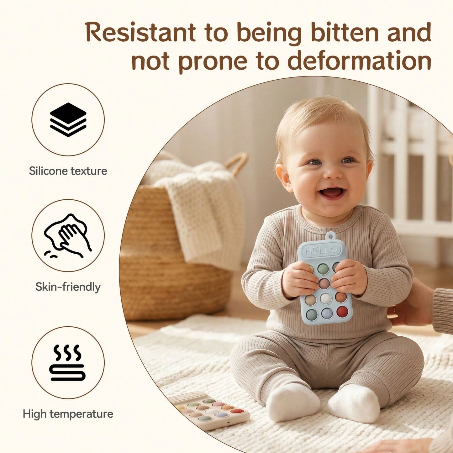Baby Silicone Phone Teether, Dopamine Colorful Series, Multiple Colors To Attract Baby's Attention, Chewable, Relieve Teething Discomfort, Multi-Functional Press And Stress Relief Toy