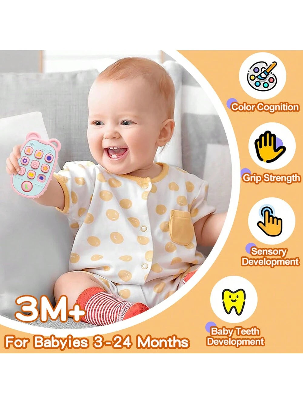 Baby Silicone Teether Toy, Realistic Teething Chew Toy For Infants