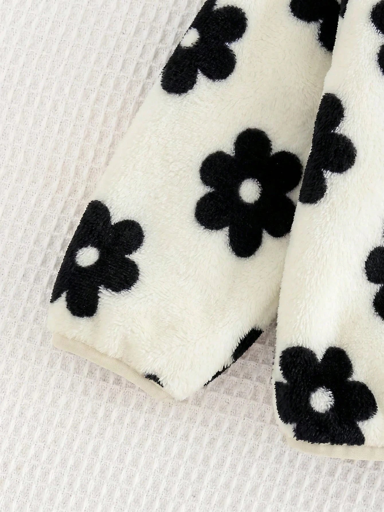 Babygirl Cute Autumn/Winter Versatile Casual Fluffy Floral Pattern Stand Collar Jacket