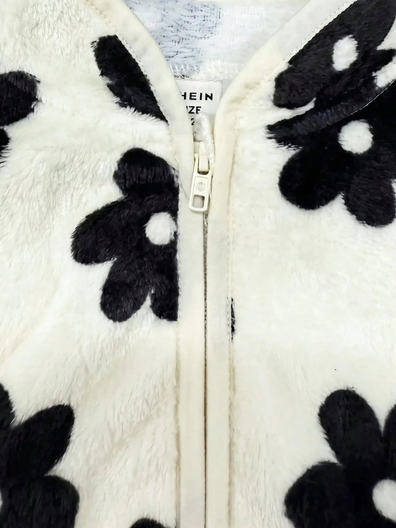 Babygirl Cute Autumn/Winter Versatile Casual Fluffy Floral Pattern Stand Collar Jacket