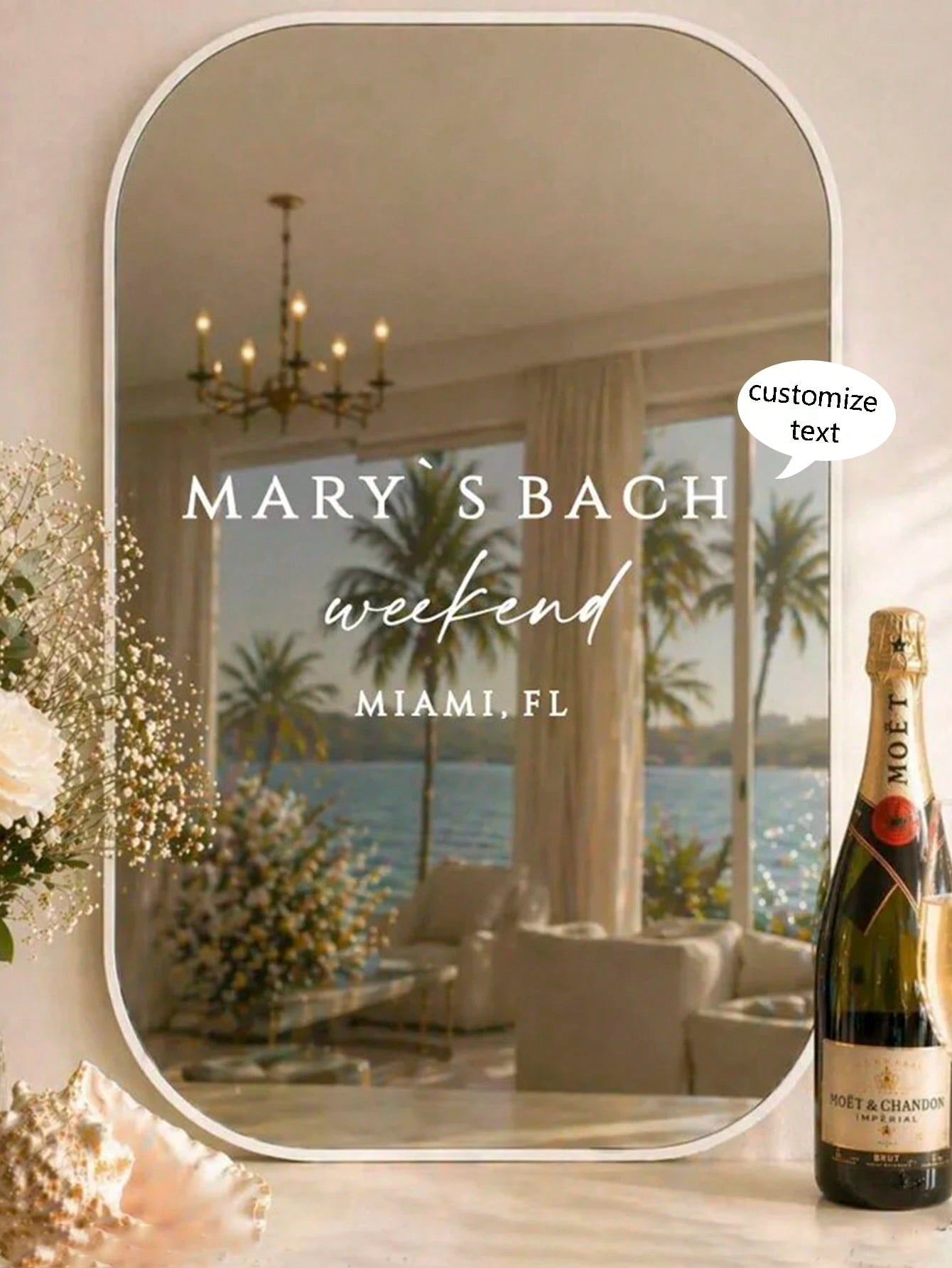 Bachelorette Weekend Mirror Decal, Bachelorette Welcome Sign, Mirror Vinyl Decal Custom