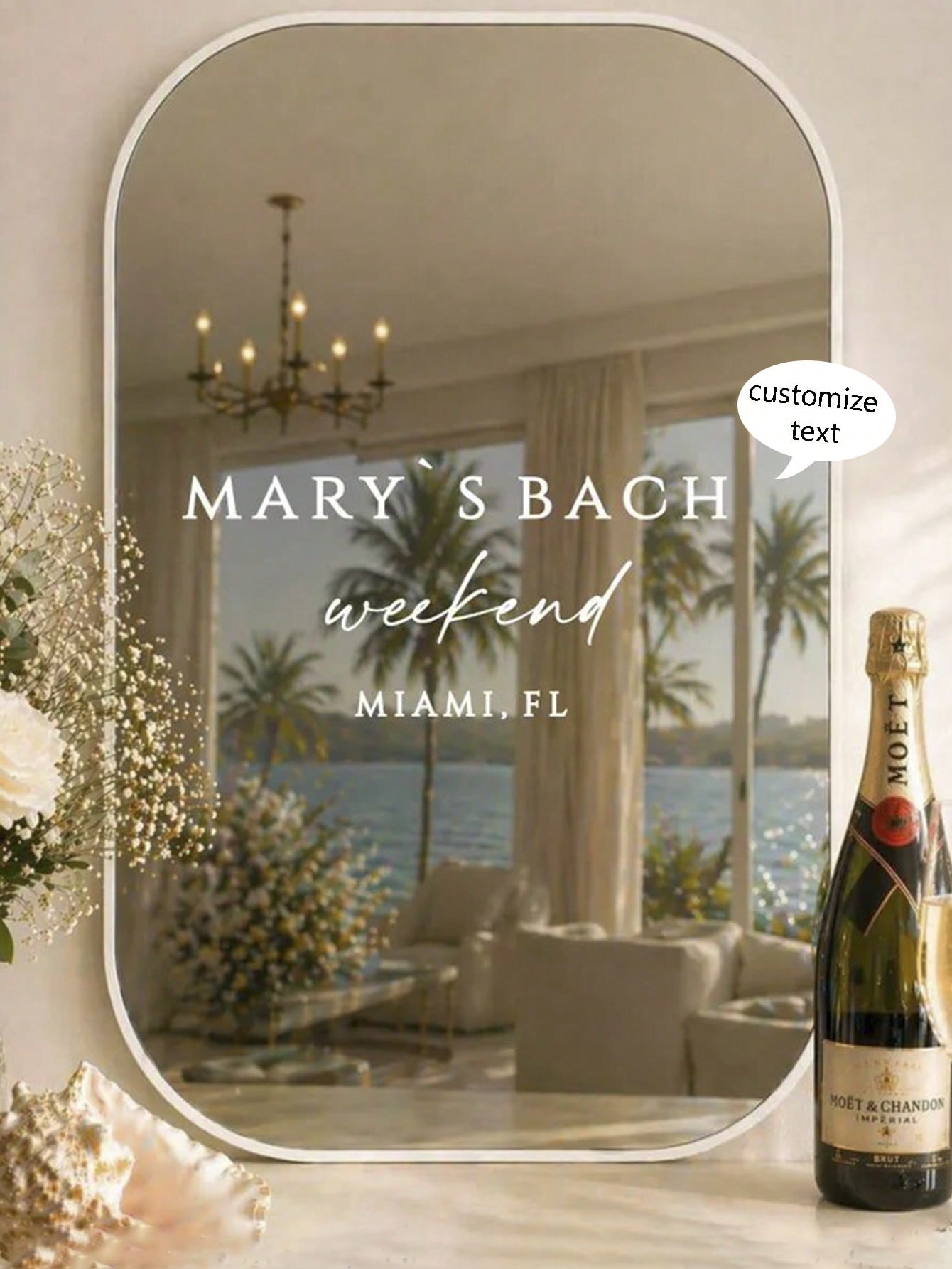 Bachelorette Weekend Mirror Decal, Bachelorette Welcome Sign, Mirror Vinyl Decal Custom