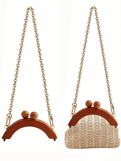 Bag DIY Accessories, Semi-Circular Handle DIY Handmade, Detachable Bag DIY Chain, Vintage Beaded Bag Shoulder Strap, Bag Making Materials, Bag Accessories, Handbag Accessories, Medium Density Fiberboa