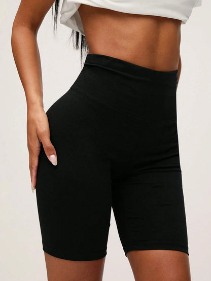 BASICS 1pc Wide Sport Waistband Biker Shorts Summer For Women