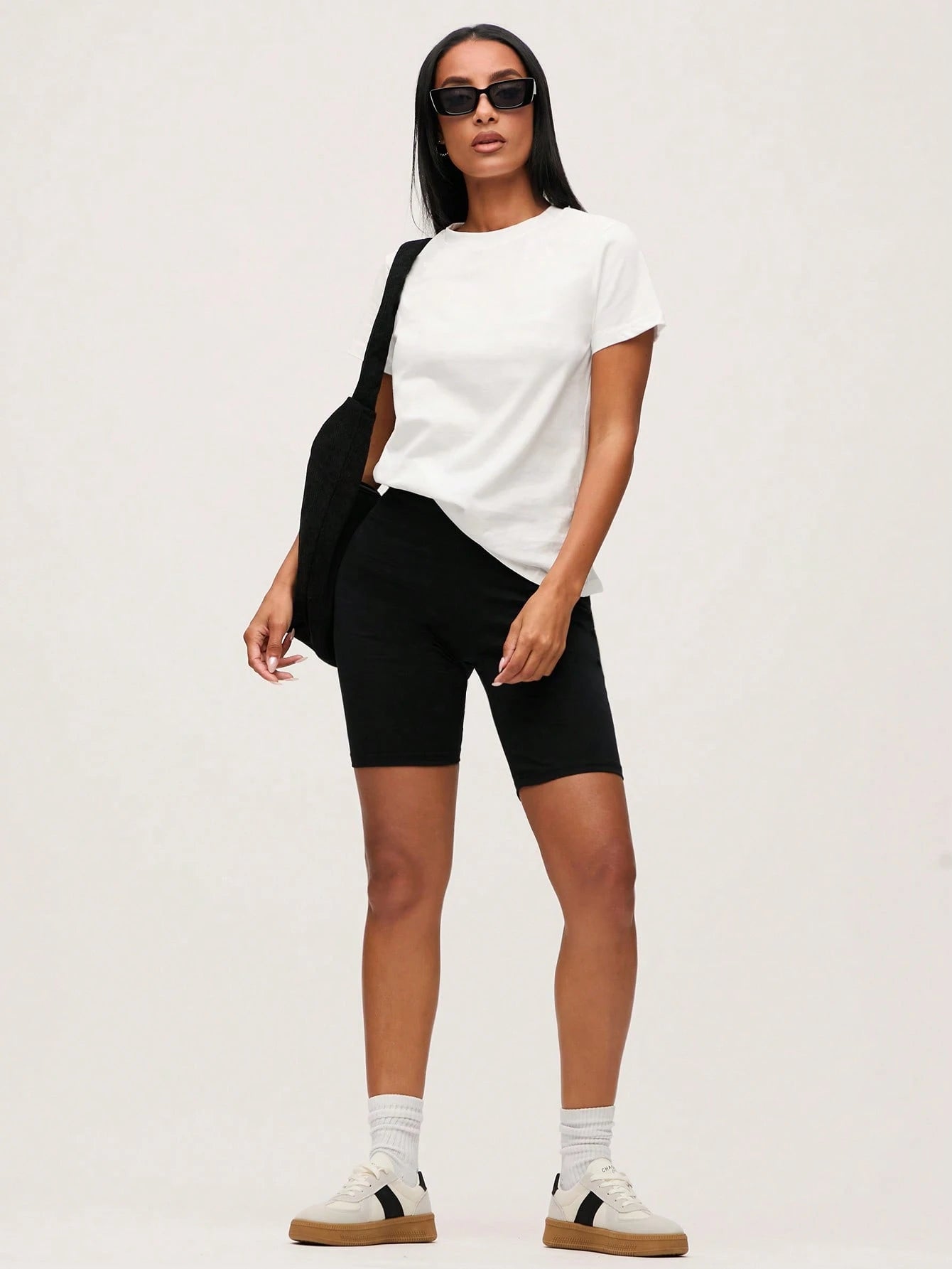 BASICS 1pc Wide Sport Waistband Biker Shorts Summer For Women