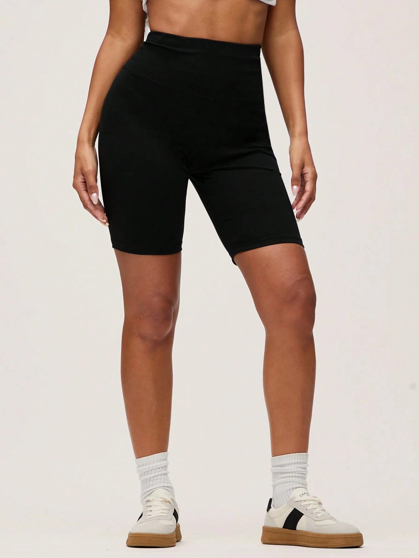 BASICS 1pc Wide Sport Waistband Biker Shorts Summer For Women