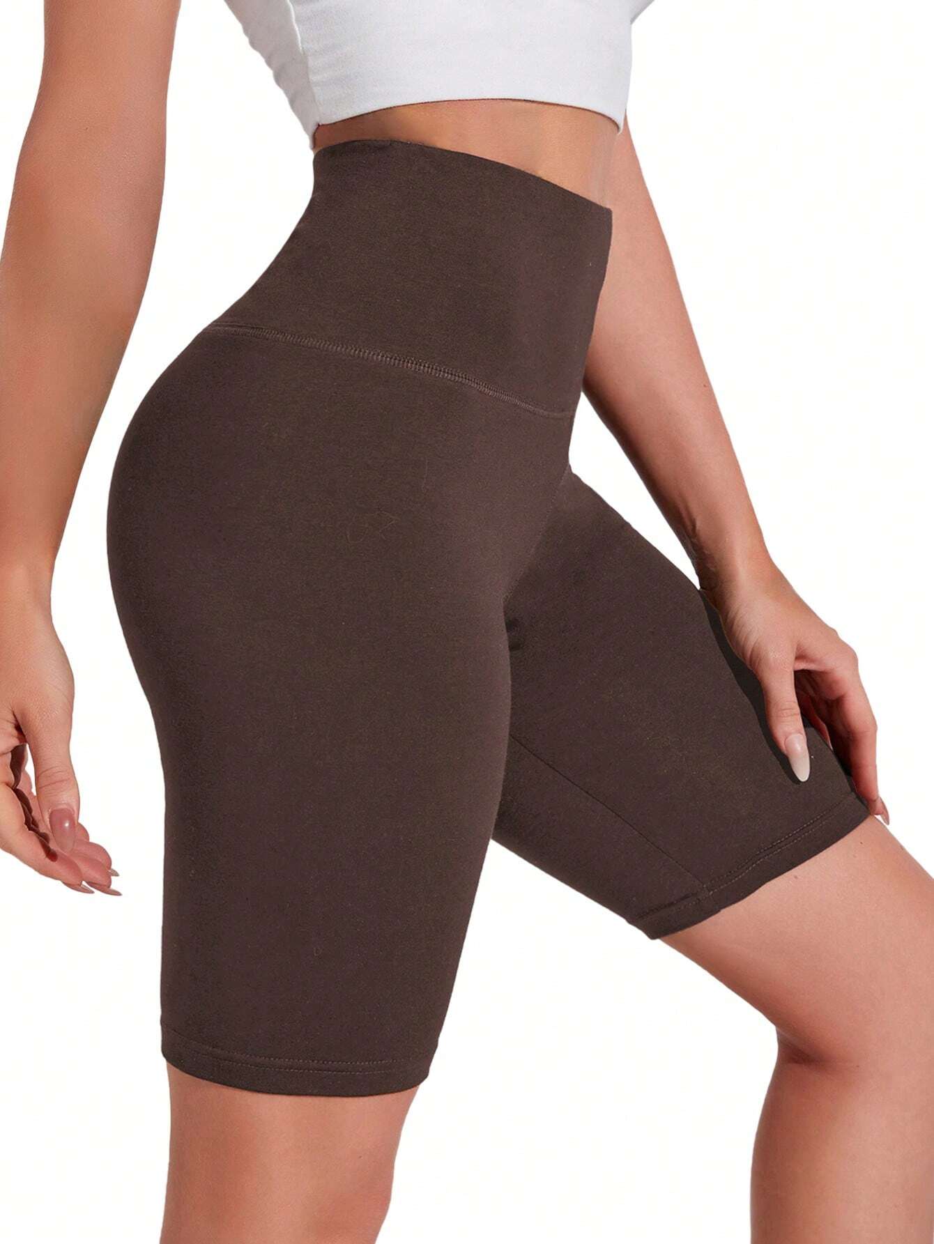 BASICS 1pc Wide Sport Waistband Biker Shorts Summer For Women