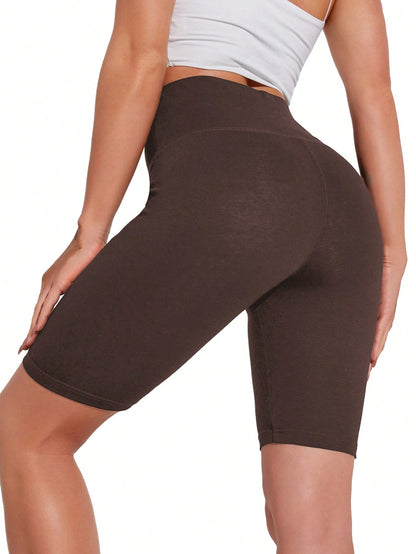 BASICS 1pc Wide Sport Waistband Biker Shorts Summer For Women