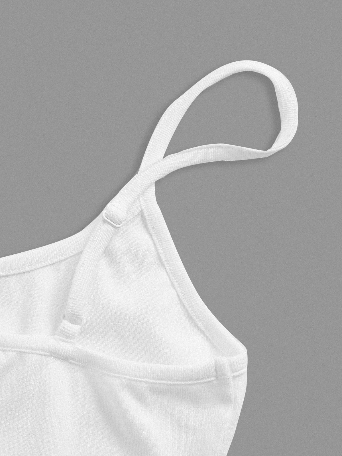 BASICS 1pc Women Solid Color Slim Fit Casual Camisole Tank Top Tops For Women White Tops