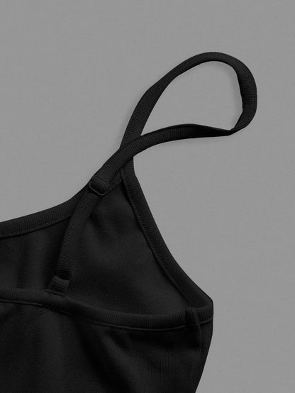 BASICS Solid Cami Top Simple Fashion Daily Casual Tops For Women Black Tops