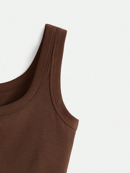 BASICS Solid Crop Tank Top Summer For Women