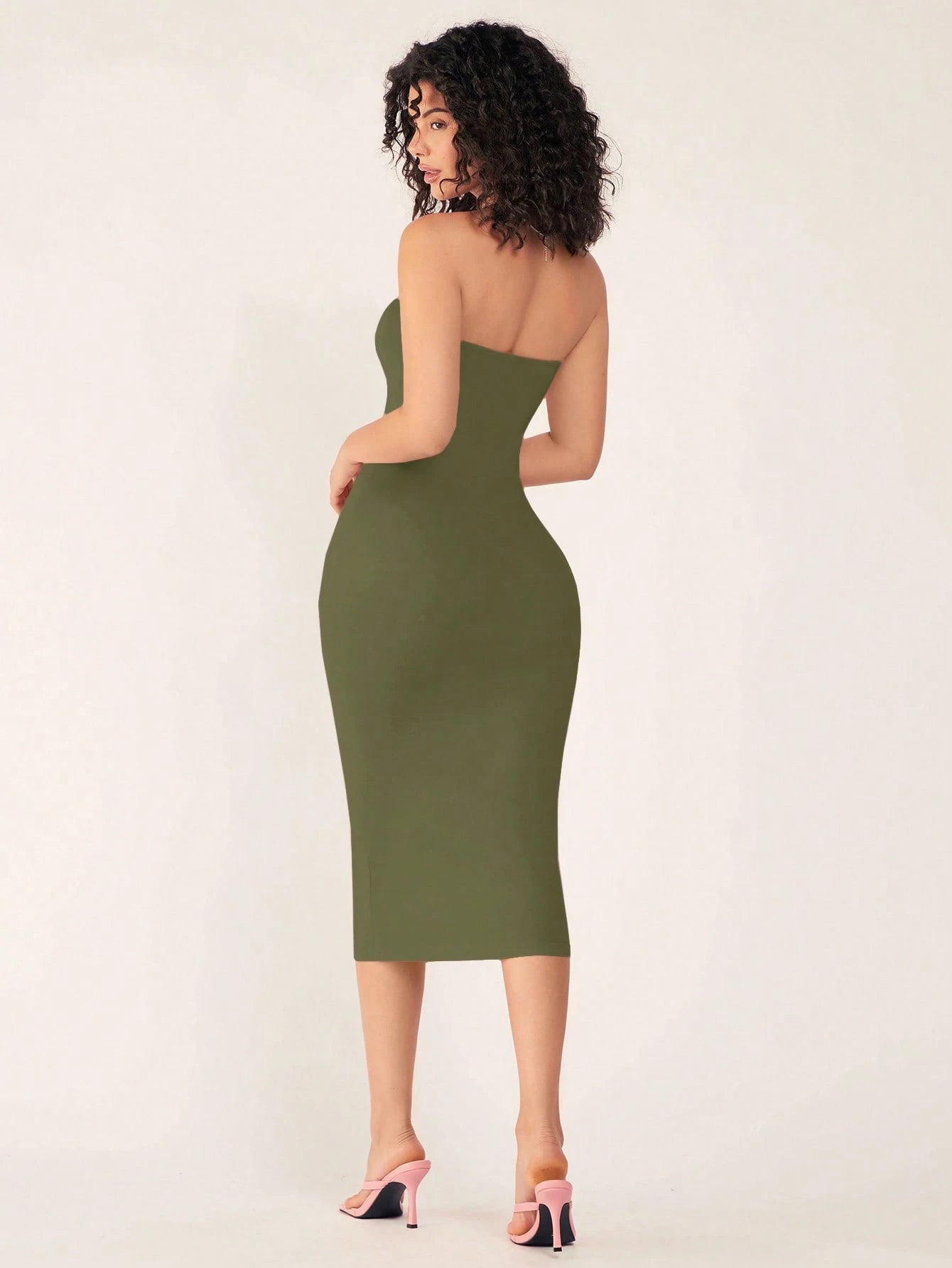 BASICS Women's Strapless Slim Fit Bodycon Casual Dinner  Dress Summer Dresses For Women