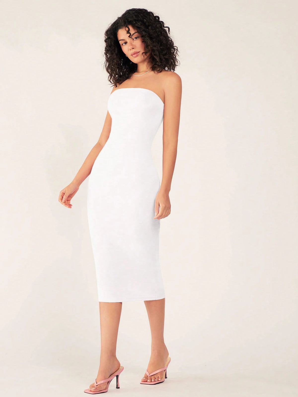 BASICS Women'S Strapless Slim Fit Bodycon Casual Dinner Dress Summer Dresses For Women Summer Dresses