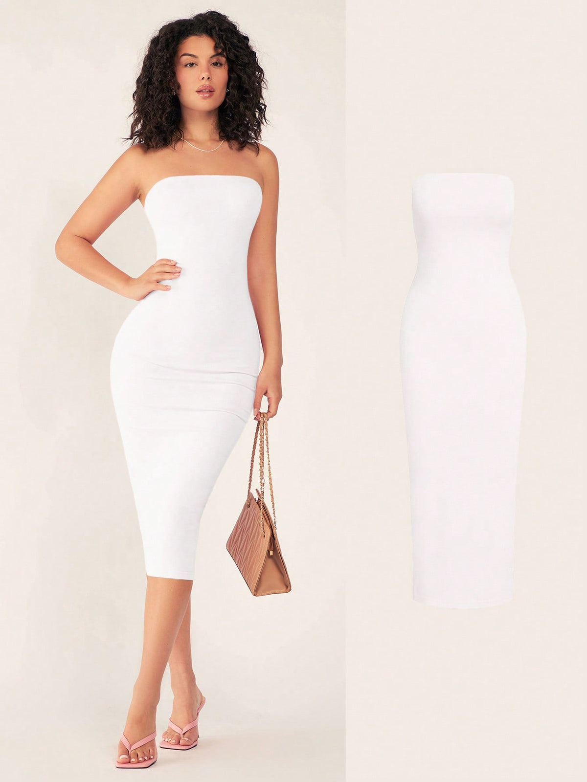 BASICS Women'S Strapless Slim Fit Bodycon Casual Dinner Dress Summer Dresses For Women Summer Dresses