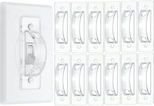 Bates Light Switch Guard Cover, 12 Pack, Clear, Toggle Switch Cover, Child Proof