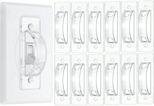 Bates Light Switch Guard Cover, 12 Pack, Clear, Toggle Switch Cover, Child Proof